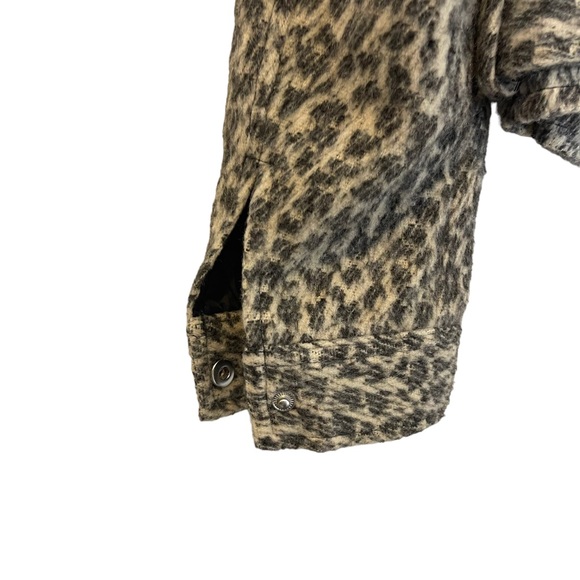 Zara Womens Wool Animal Print Asymmetrical Zip Belted Cropped Moto Jacket Size S - Picture 9 of 14